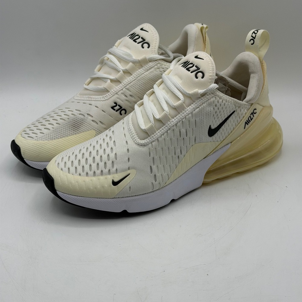 Nike Air Max 270 Womens Size 7.5 Coconut Milk Black AH6789-124 Sneakers READ